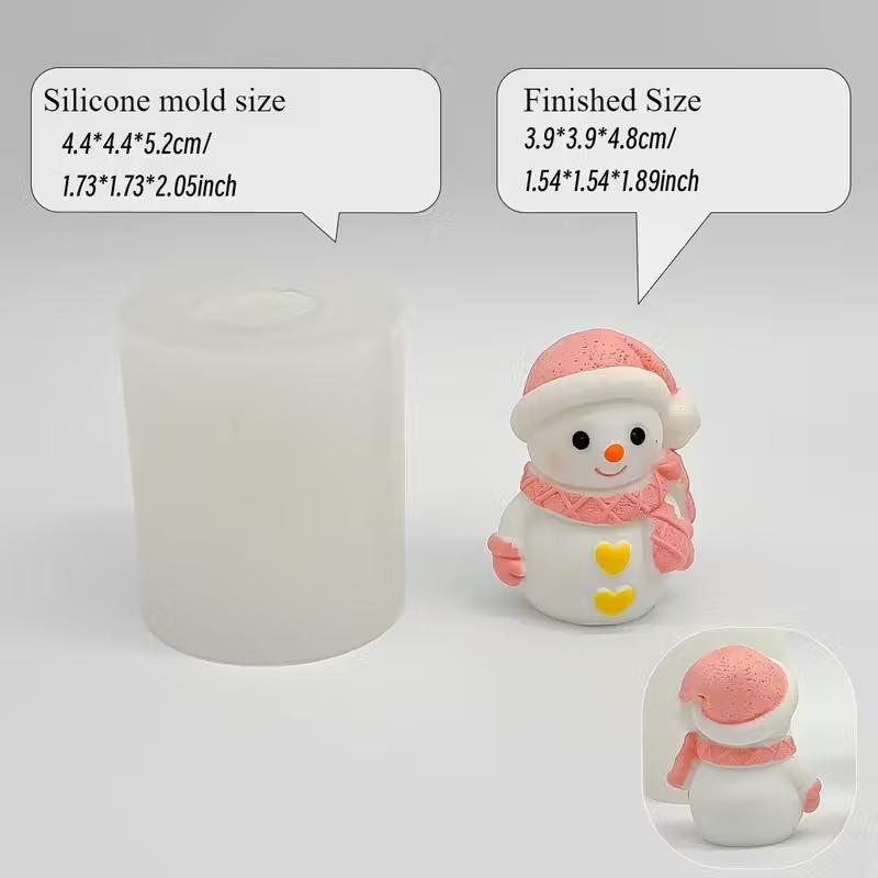 Mini Christmas Snowman Silicone Mold, Suitable For Christmas Holiday Decoration, Holiday Home Decoration Santa Snowman Deer Gift