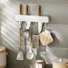Kitchen Multi-purpose Hook Wall-mounted Wall Hooks Utensils Hanging Rack Spoon Spatula Storage Rack Kitchen Four-hole Knife Rack