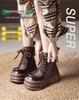 Women's Genuine Leather Retro Martin Boots - British Style Slimming Ankle Hiking Boots with Thick Sole for Autumn/Winter 2025