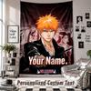 Custom Tapestry Wall Hanging, Bleach anime Personalized Name Text Home Wall Decor