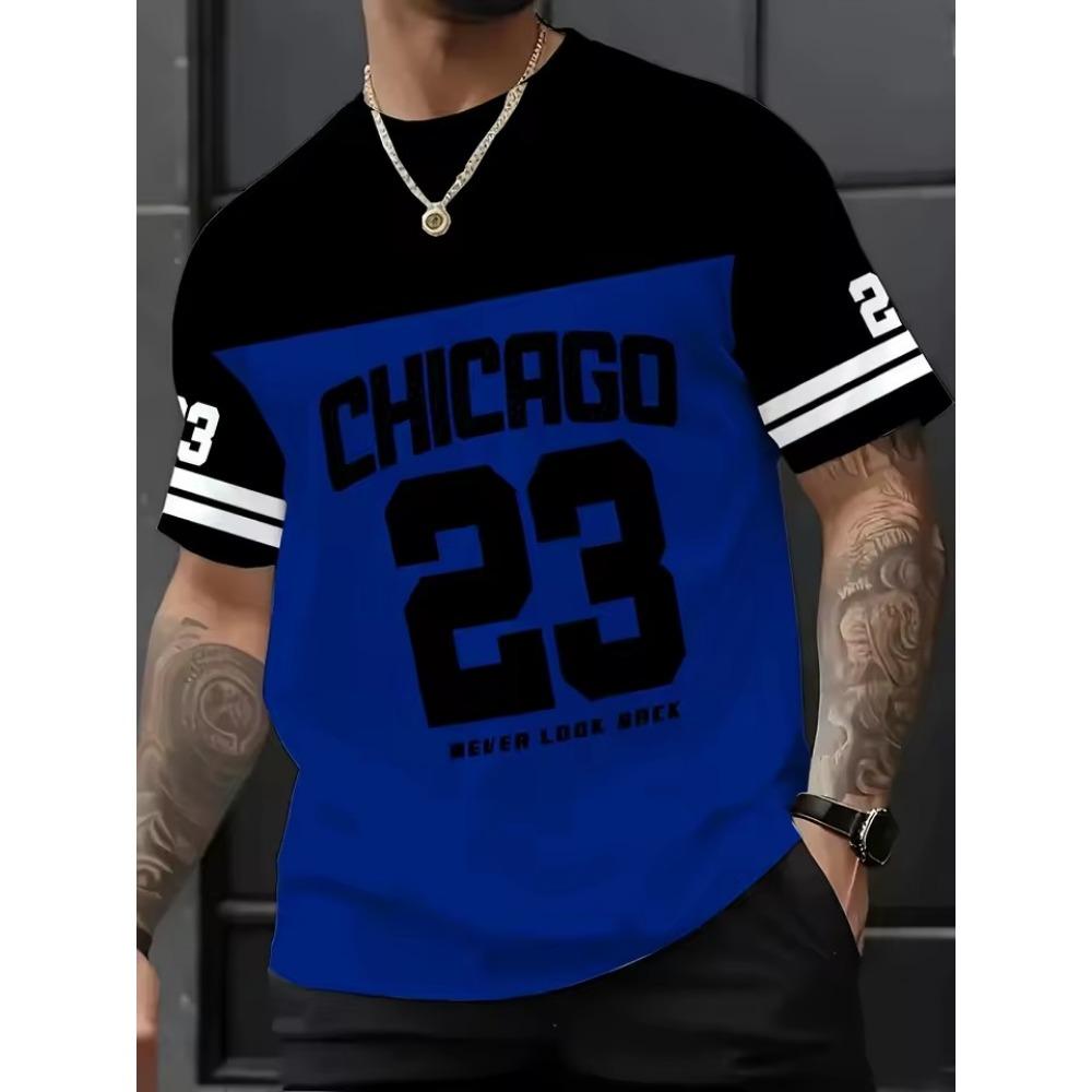 The Summer New Chicago 23 Graphic Digital Jersey Casual Sportswear Polyester Men's T-shirt