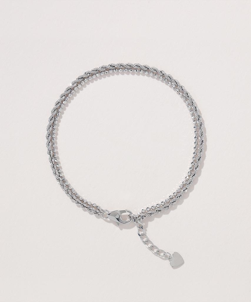 Mcel 14K Cloud Rope Double Chain Bracelet