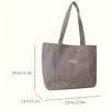 Women's Corduroy Shoulder Bag, Casual Large Capacity Fashionable Handbag, Suitable for Going Out, Machine Washable, with Fixed Shoulder Straps