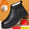 Winter Mens Boots Thick Plush Warm Cotton Shoes Luxury Genuine Leather High-Top Boots Black Business Dess Boot Winter Snow Boots