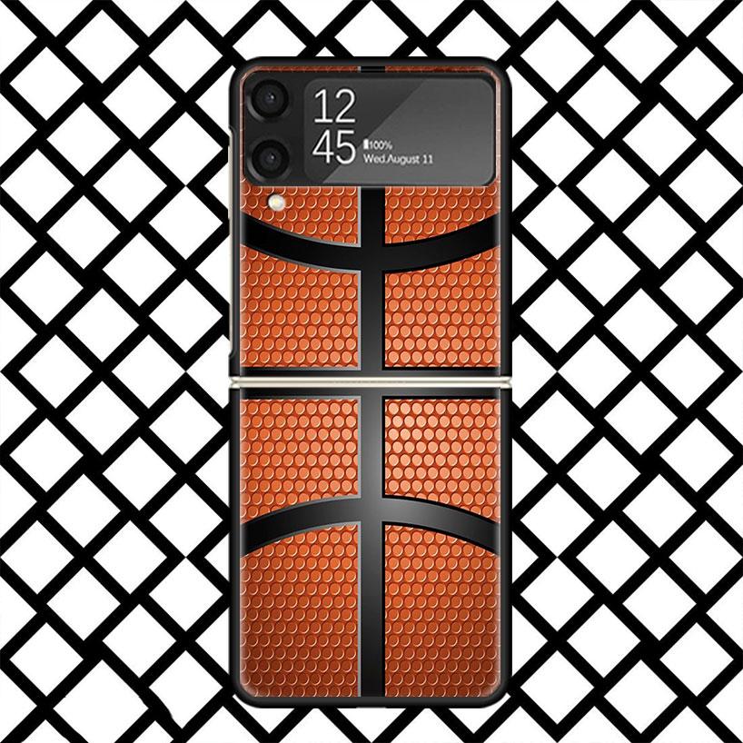 Basketball Basket Sports Phone Case For Samsung Z Flip 7 6 5 4 3 Galaxy ZFLIP7 ZFlip6 5G Flip5 Flip4 Flip3 5g Black Hard Cover