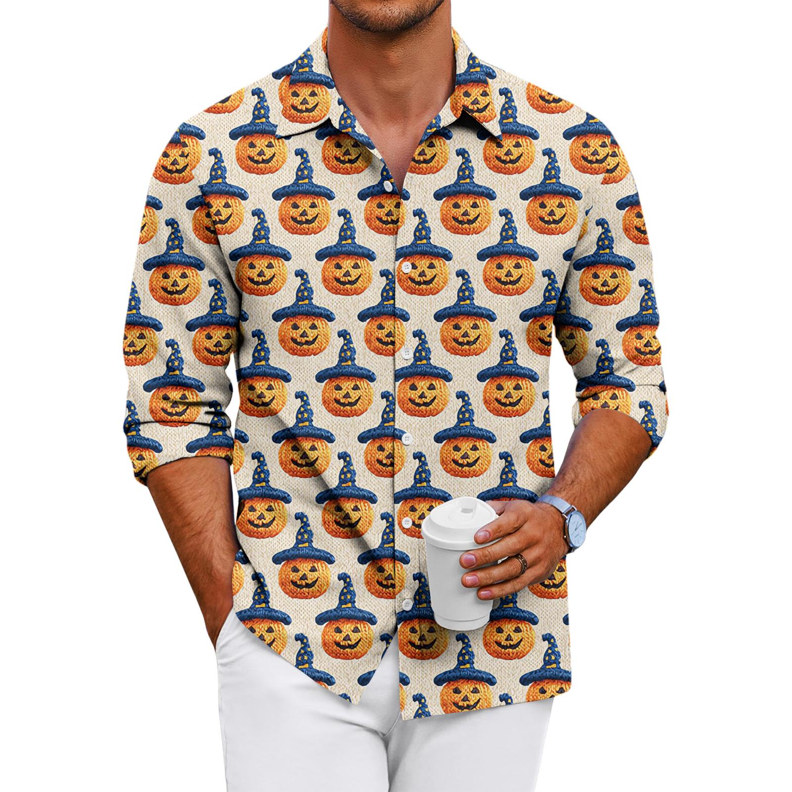 

Мужская повседневная рубашка с длинным рукавом свободного кроя на пуговицах L