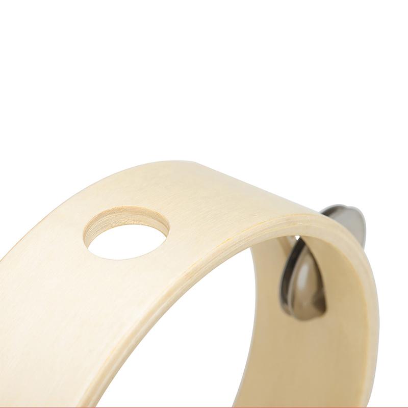 6 Inch Handbell Tambourine Metal Wooden Rattle Ball Percussion Hand Party