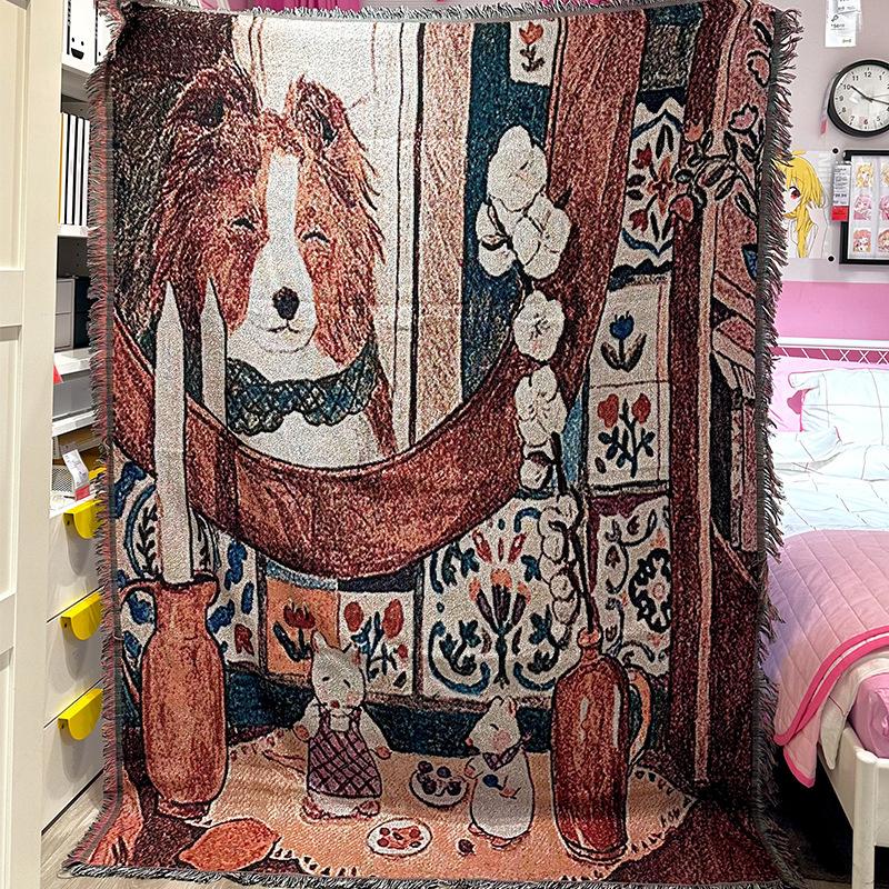 Nea Designed Cartoon Sofa Blanket And Bedspread Lazy Sofa Cover Single Luxury Camping Blanket Home Decoration Aesthetic Tapestry