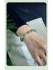 Fresh Natural Hetian Jade & White Crystal Bracelet with 925 Silver Spacers