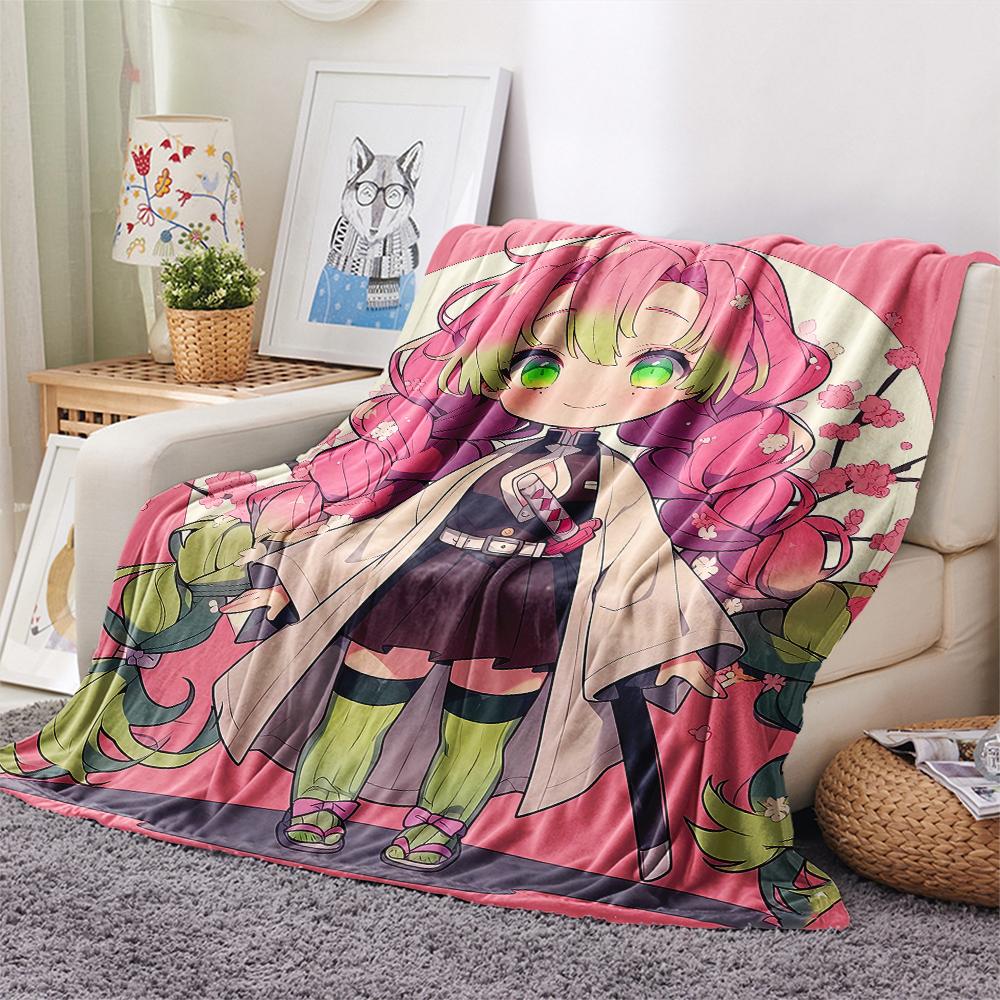 1PC Demon Slayer Print Flannel Blanket, High Quality All Seasons, Home Decor, Warmth and Comfort, Perfect for Christmas Gifts