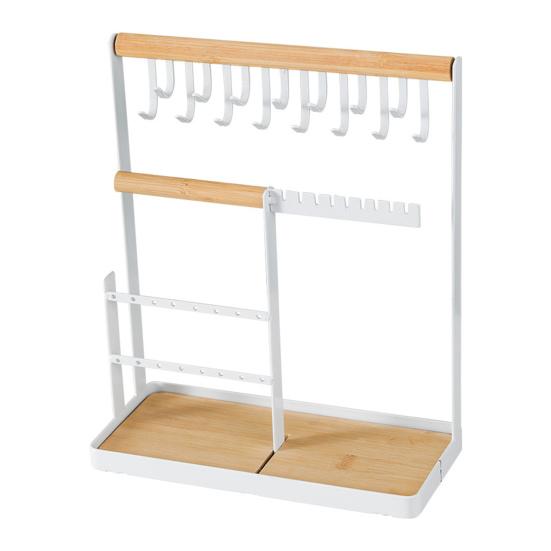 

Органайзер для ювелирных изделий. Подставка для ожерелья. 4-х уровневая стойка для ювелирных изделий большой емкости. Лоток для сережек и отверстия. Кольца для ювелирных изделий. Серьги. Часы. Дисплей для браслетов. белый