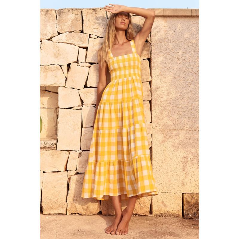 Damen Kleid mit rückenfreiem Träger und Streifen