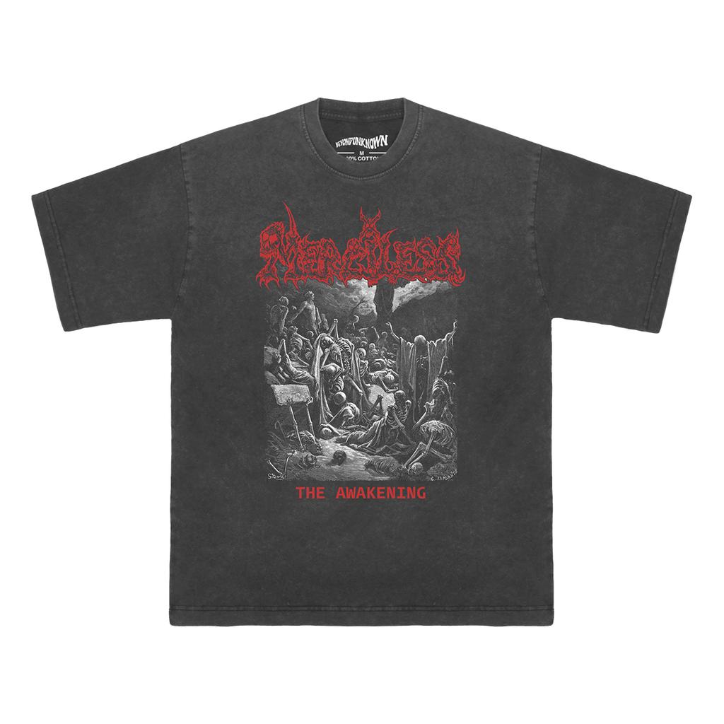 Merciless T Shirt The Awakening Old School Thrash Death Metal Entombed Possessed Kreator Mens Printed Cool Cotton Tee Shirt