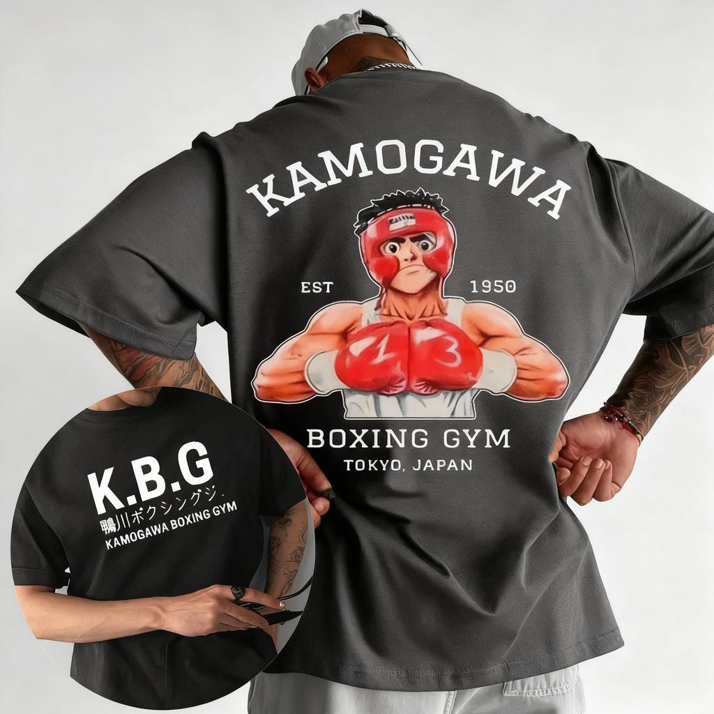 2025 Sommer Anime Hajime No Ippo Kamogawa Boxstudio 100% Baumwolle Nach T-Shirt Herren Makunouchi Takamura KGB Kleidung Streetwear