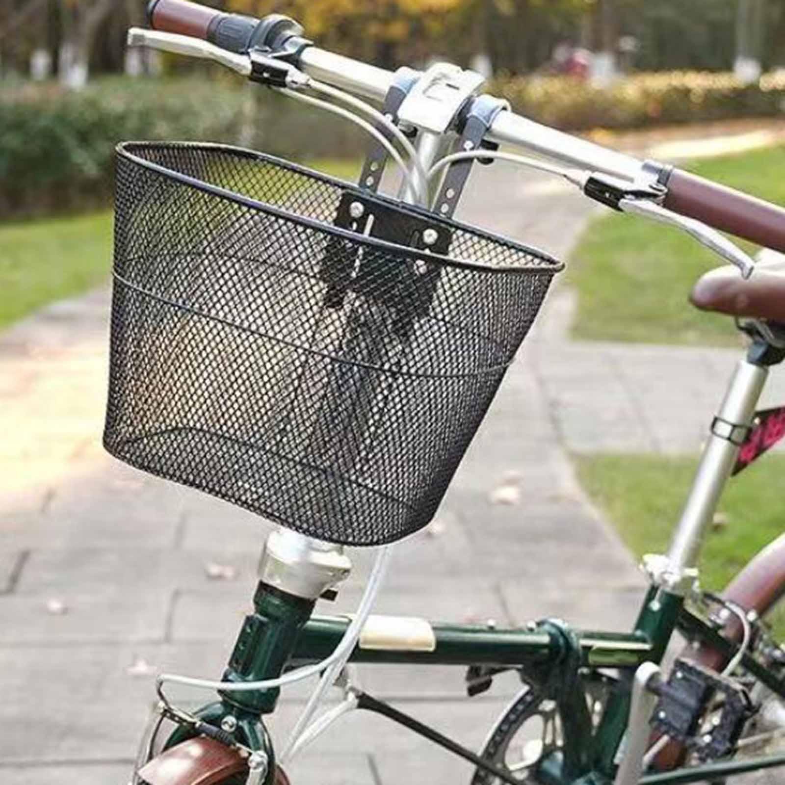 Detachable Front Bike Basket,Metal Wire Basket,with Hooks Adjustable Fitting for Outdoor