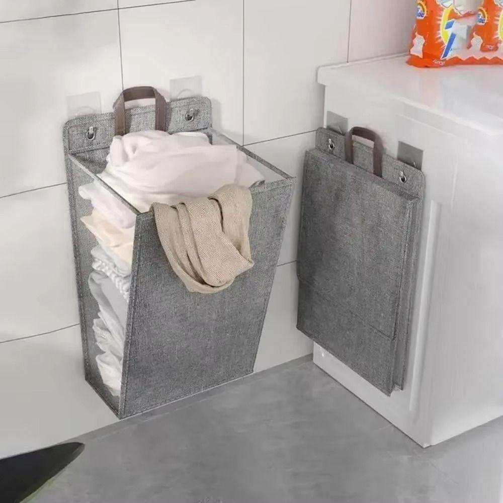 Wall-mounted Dirty Clothes Basket Punch Free Collapsible Laundry Basket  Bedroom