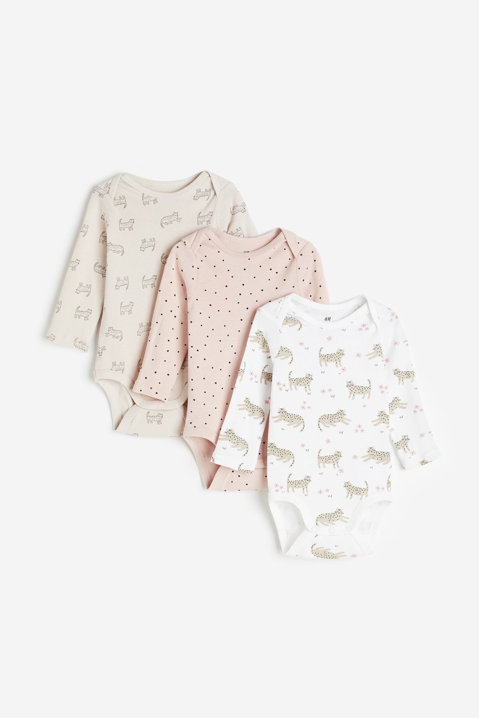 

3-pack long-sleeved bodysuits