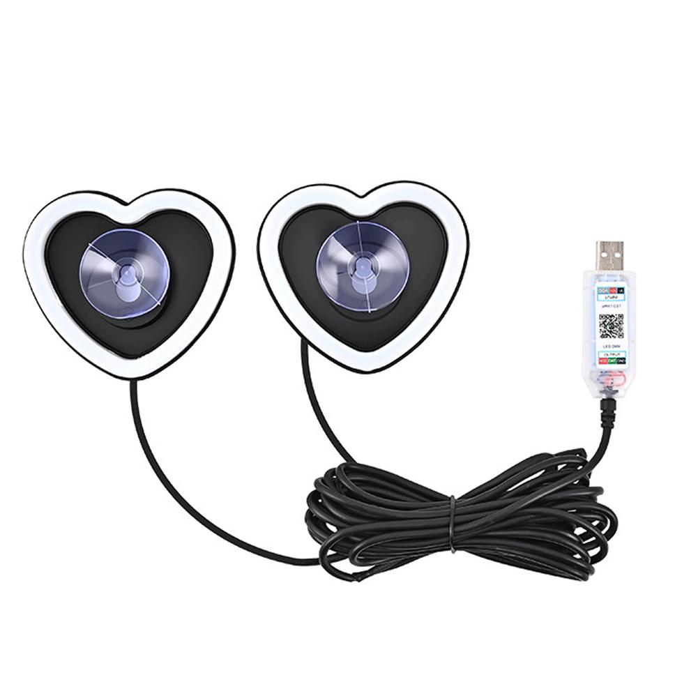 Car Window LED Heart-shaped Ambient Light Neon Light USB Powered Car Window Neon Light Decorative Lamps Interior Decoration