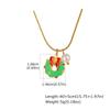 Collier de Noël pour femme, Chaîne en acier inoxydable réglable à la mode, Cadeaux de bijoux pour fête et festival