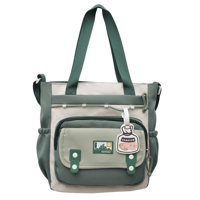 Student Schoolbag Female College Style Large Capacity Backpack Computer Backpack Color Block Shoulder Bag