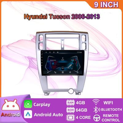 10 Inch Android Car Radio Carplay For Hyundai Tucson 2006-2013 Car Multimedia Video Player GPS Navigation WIFI 4+64GB