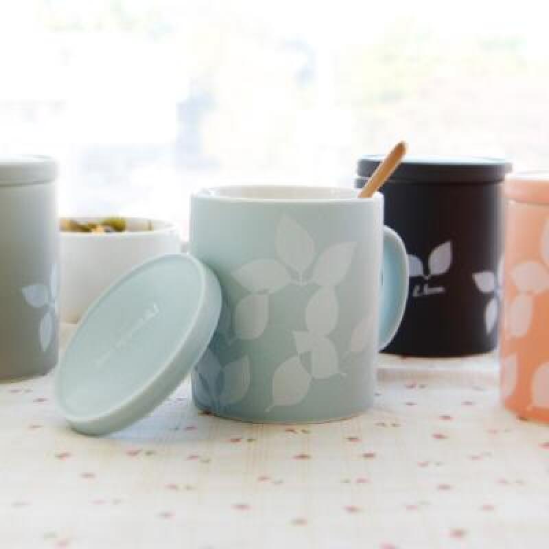 El Aveti Leaf Lid Mug (choose one color) Black