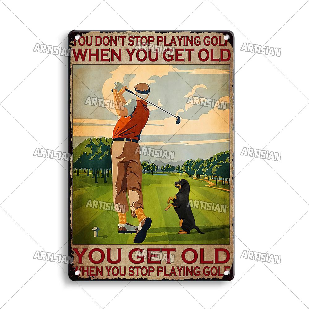Artisian Golf Golfer Metal Sign Sport Tin Plaque Vintage Decorative Poster Wall Decor Garage Bar Pub Club Hotel Cafe Kitchen