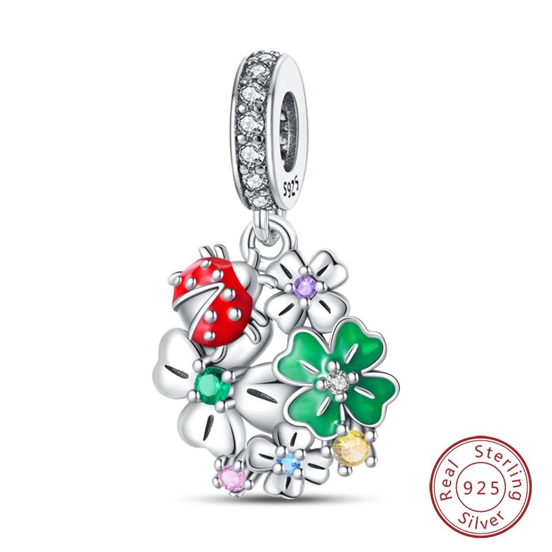 New 100% Copper Nightglow Butterfly Heart-Shaped Gem Charms Bead Fit Qikaola Original Bracelet Diy Birthday Jewelry