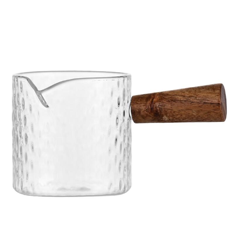 Shangqi Striped Glass Milk Pitcher with Wooden Handle