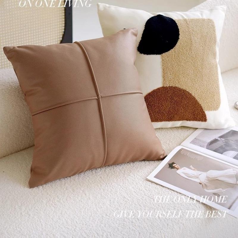 45X45Cm Brown Vintage Nordic Throw Pillow Cover Cream Light Luxury Sofa Cushion Waist Cover Simple Decorative Pillowcases