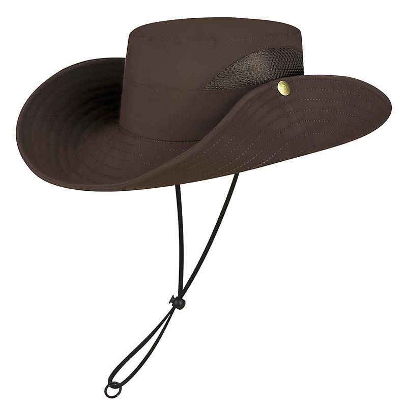 

New Mountaineering Big Brim Bucket Hats For Women Men Outdoor Drawstring Cap Panama Sunhat Hiking Fishing Hat Fisherman Caps кавовий