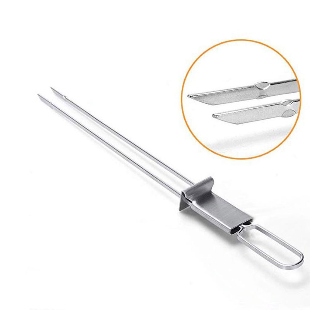 Kabob Skewer for Grilling Metal Stainless Steel BBQ Skewer Stick Reusable BBQ Grilling Camping Picnic Tool Steel Skewer