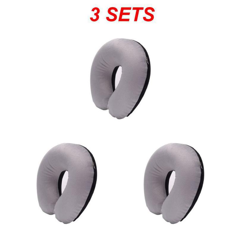 U-shaped Neck Pillow Inflatable Fatigue Relief Travel Pillow Flight Headrest Sleep U-shaped Cushion For Plane