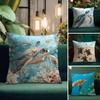 Sea Turtle Fashion Cushion Cover Natural Linen Pillow Case DoubleSided Print Decorative Sofa Pillowcase Home Decor Gift