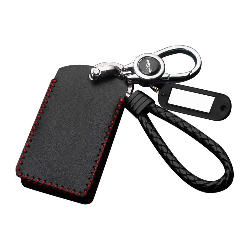 Handmade Genuine Leather Car Key Case For Volvo Ex30 Remote Decoration Cover Shell Keychain Ring Holder Fob Interior Accessories