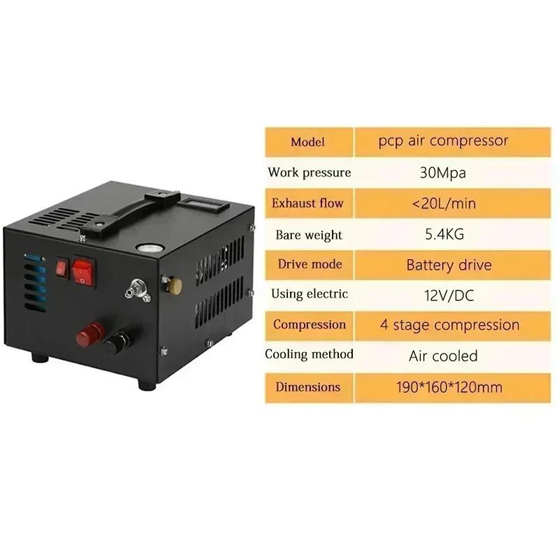 Compresor de Aire Recargador de Bomba PCP 12V 110V 220V 300bar 4500Psi 30Mpa Para Caza Buceo Bomba de Aire para Coche Neumático de Motocicleta