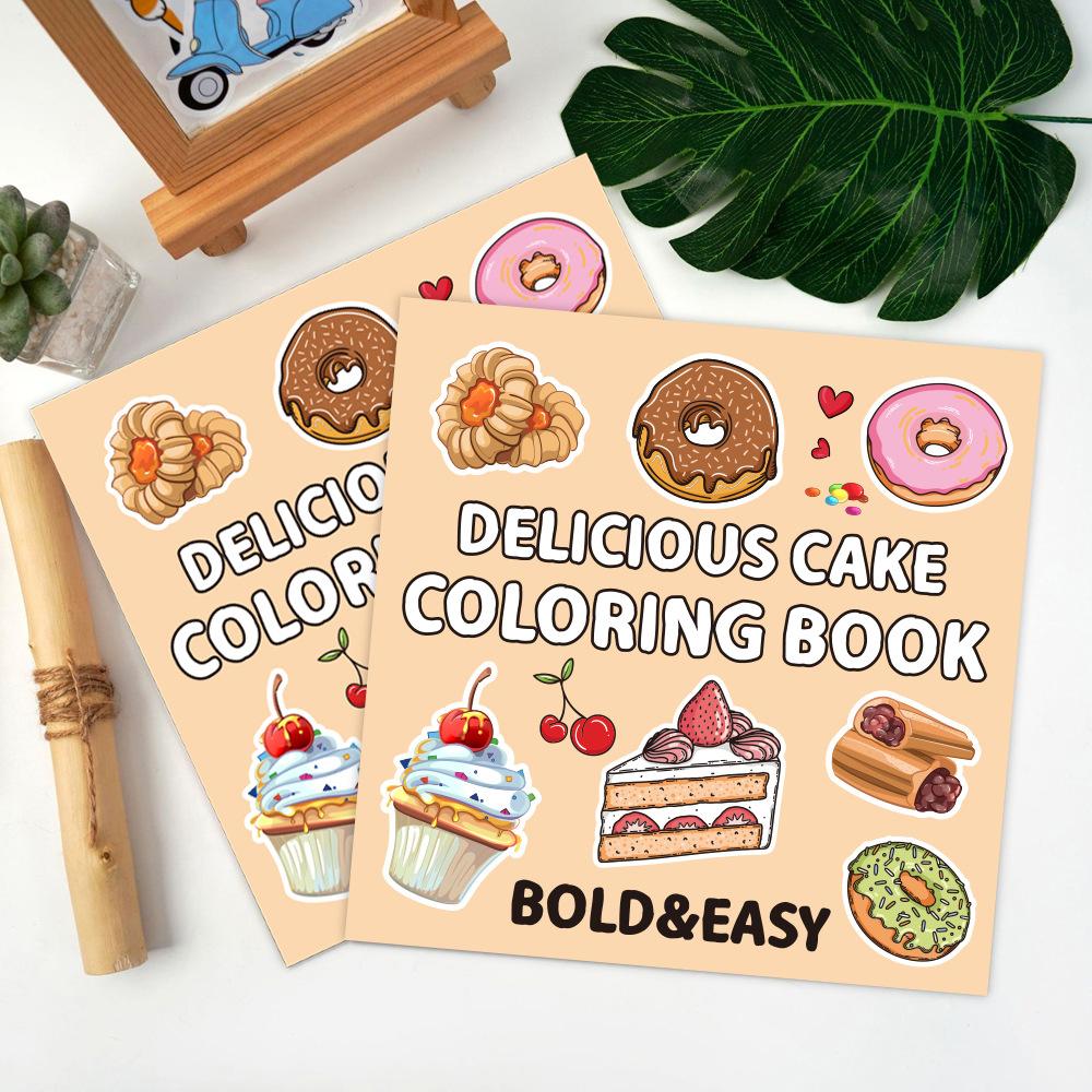 40 Pages Food Fruit Coloring Book Cartoon Doodles Creative Art Activity Kids Drawing Painting Toy