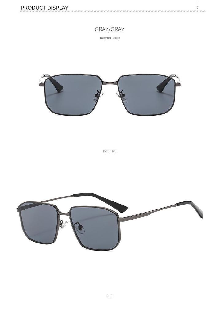 Red Wolf 2024 Nylon Polarized Sunglasses with Angular Square Frame, Single Bridge, and Myopia-Compatible Open Top - Model HL2275.