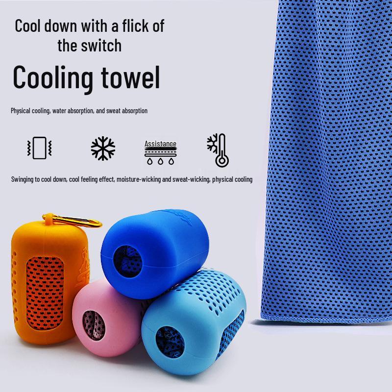 

Customizable Quick-Dry Cooling Towel with Silicone Sleeve for Gym, Travel, and Sports 30*80 cm розовый