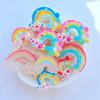10Pcs New Cute Mini Shiny Rainbow Resin Series Flat Back Cabochons Scrapbooking DIY Jewelry Craft Decoration Accessories