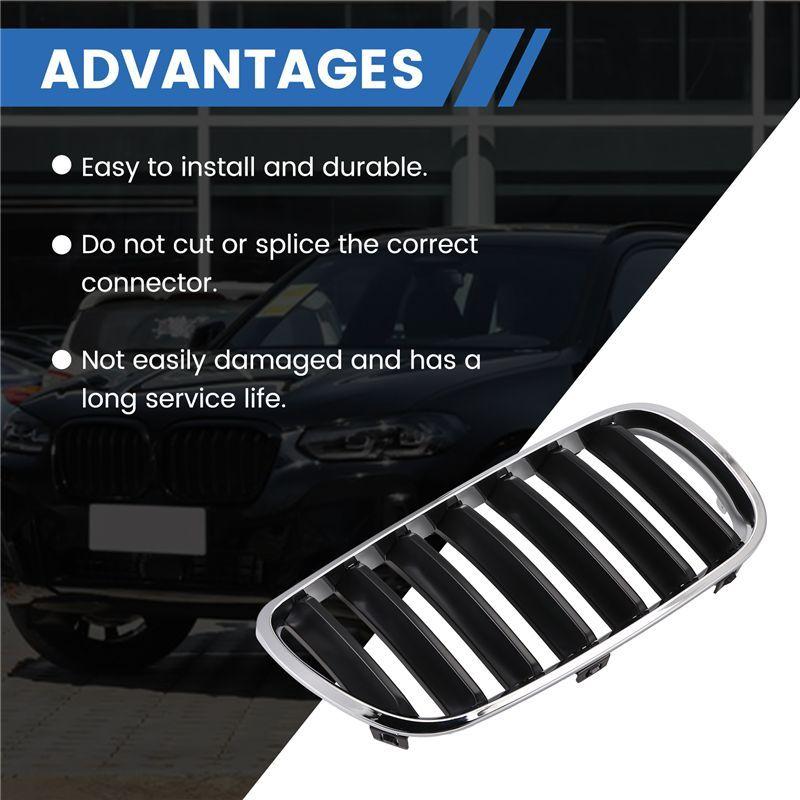 For BMW X3 E83 2004-2006 Car Kidney Bumper Grille Grid Base Middle Net Grills 51113420091 51113420092