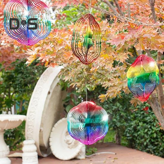 Hexagon 3D barevná větrná vrtule Ptačí reflektor Vysoce reflexní Vnitřní Venkovní Zahrada Dvůr Farma Závěsná zvonkohra odstrašující ptáky Ozdobný přívěsek