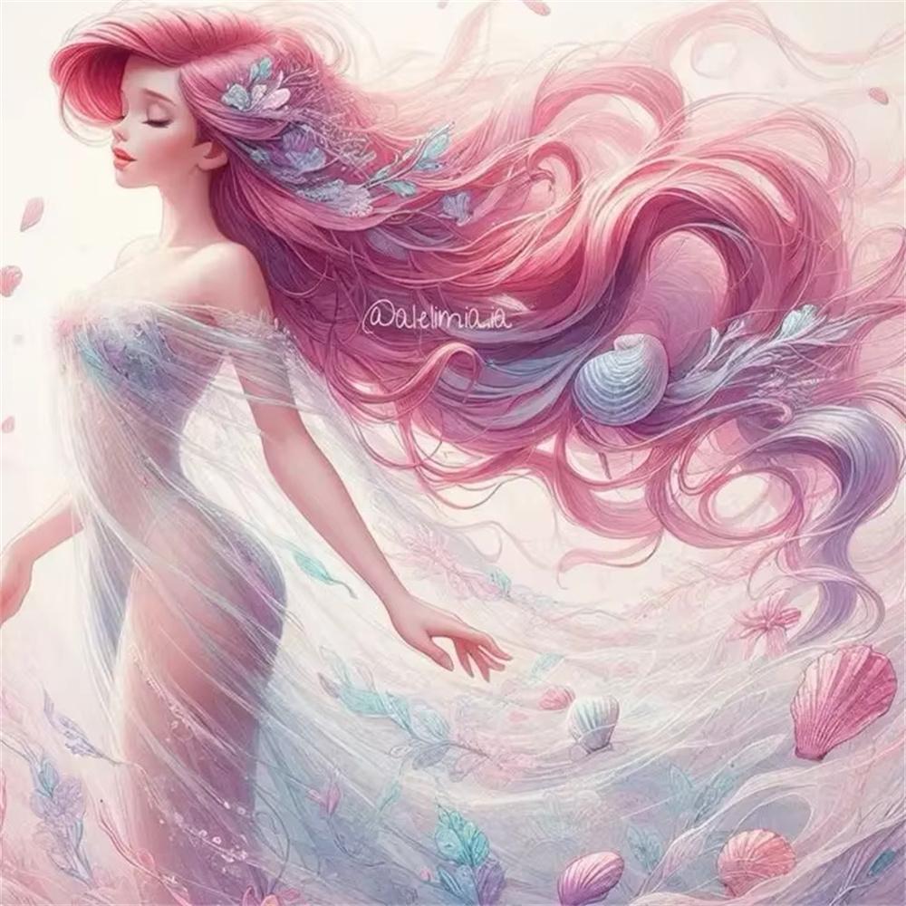 Popular Princess Theme Diamond Painting Full of Diamonds Handmade DIY Gem Stickers Living Room Bedroom Decoration Large Painting