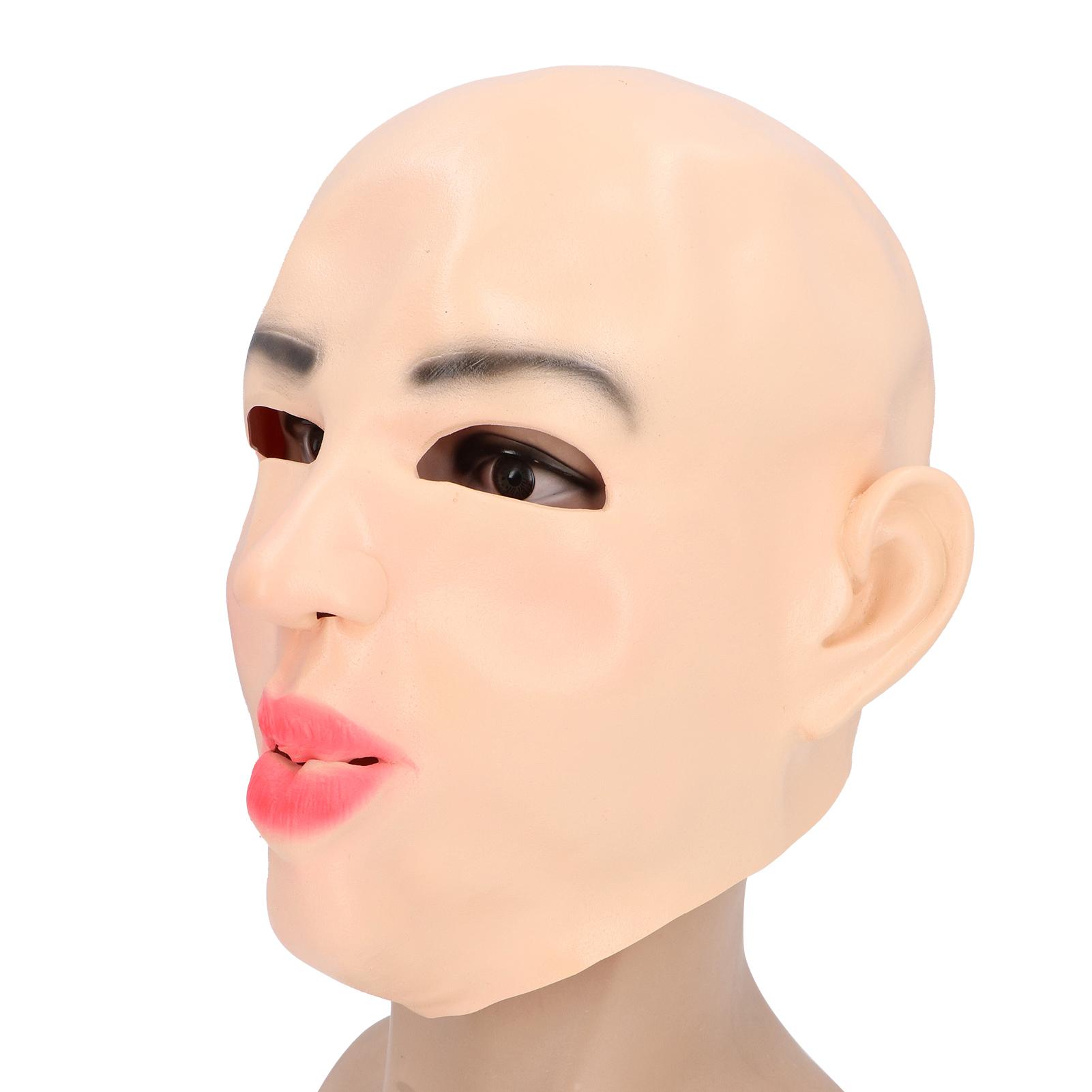 

Латексная маска на голову Красивая девушка Косплей Маска для лица Головной убор для праздничной вечеринки Прямая трансляция Наряд