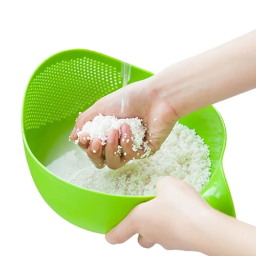 

Rice Washer and Strainer | Rice Drainer with Angled Base and Safety Side Filter | Dishwasher-Safe Vegetable Basket, Ergonomic Multifunctional Kitchen