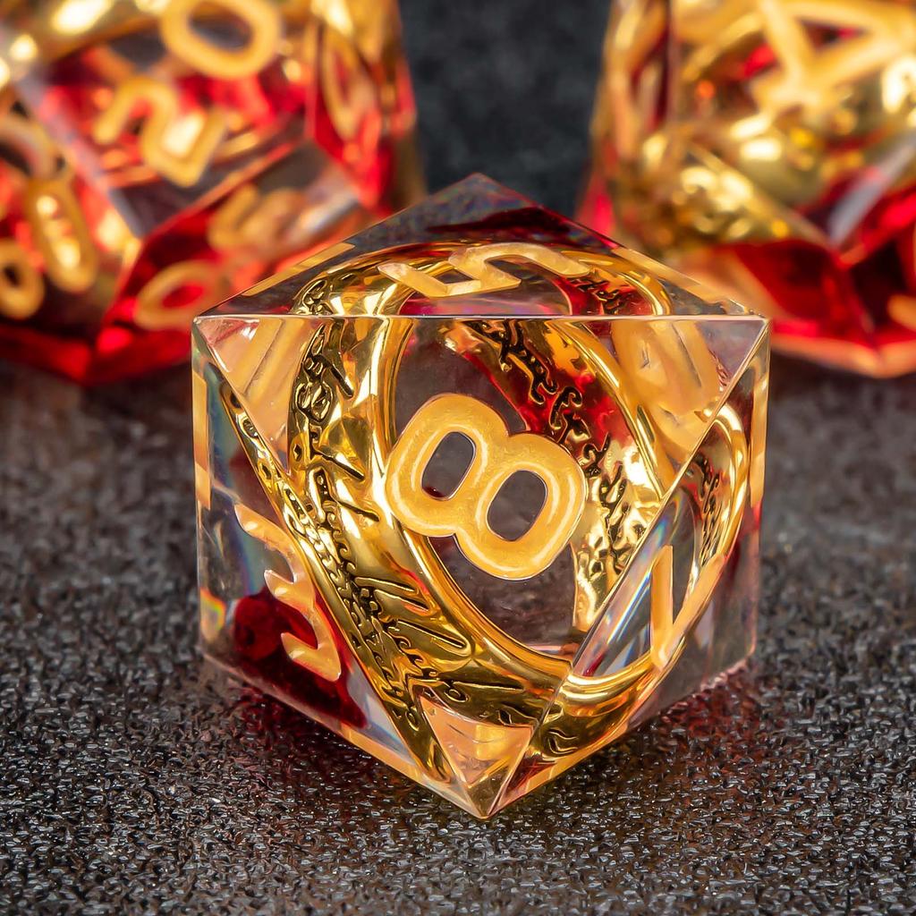 7 Teile/satz Harz Ring Anzahl Polyhedral Würfel für Rolle-Spielen RPG Brettspiel Spielzeug