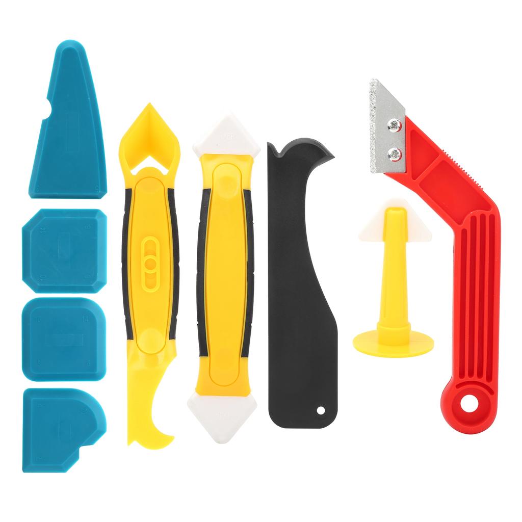 9pc Set Caulking Finisher Tool Multi Functional Silicone Sealant Spatula Scraper Filler Kit