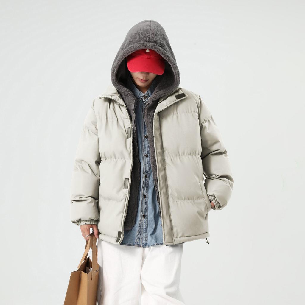 Cotton-padded Jacket Men's Winter New Fake Two-piece Trend Down Cotton-padded Jacket Loose Padded Coat Men.