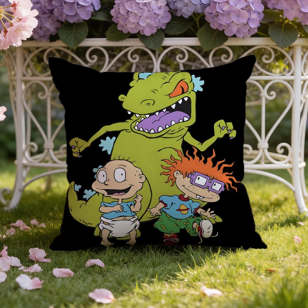 Anime cartoon R-Rugrats Cushion Cover Home & Car Dual-Scene Pillow Cover: Reversible for Premium Comfort