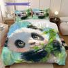 Panda Muster Bettwäsche Steppdecke Set Bettbezug Kissenbezug Heimdekoration Geburtstagsgeschenk (1 Bettbezug + 2 Kissenbezüge, ohne Füllung)